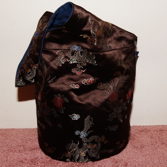 Gem oriental dragon & peacock embroidered bag - Picture 3 of 8